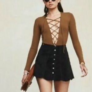 Old reformation lace up bodysuit